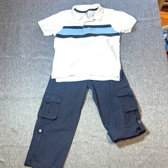 Kids -Boy’s Gymboree Navy Pants With Polo Shirt Set size 5 - Picture 1 of 9